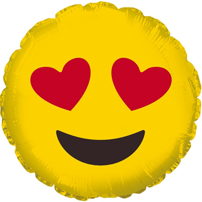 4" Airfill Only Heart Shaped Eyes Emoji Balloon