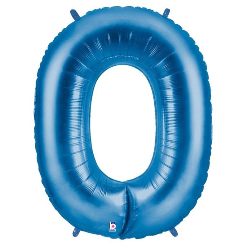 40" (34" Inflated) Large Number Balloon 0 Blue