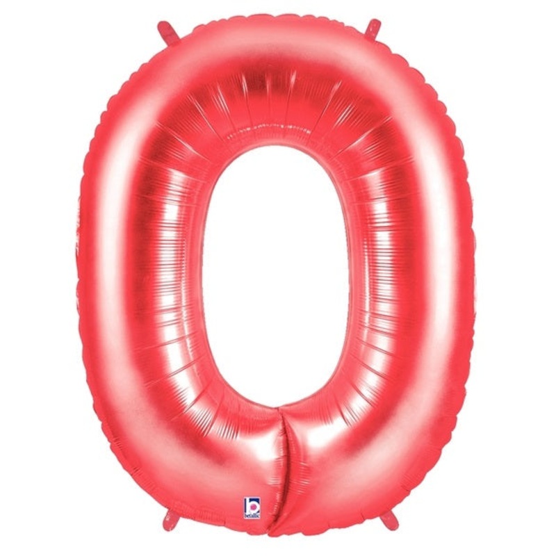 40" (34" Inflated) Large Number Balloon 0 Red