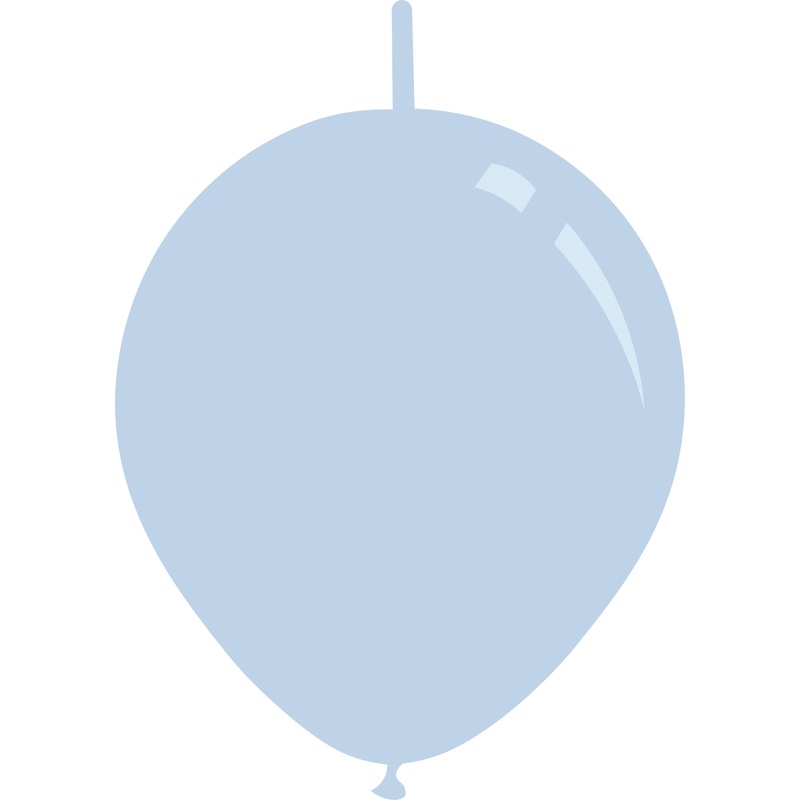 6" Metallic Light Blue Decomex Linking Latex Balloons (100 Per Bag)