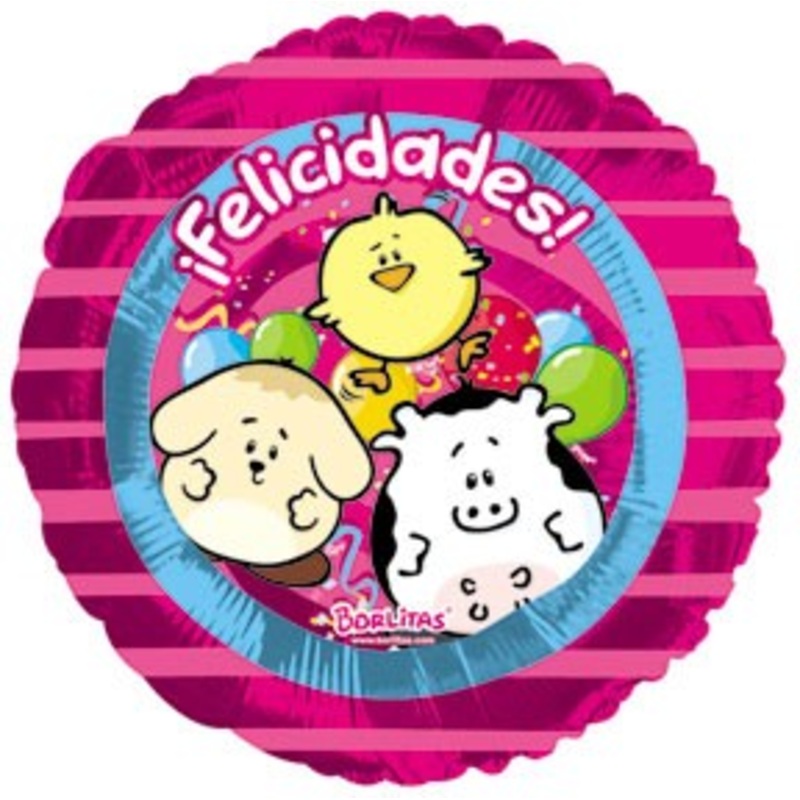9" Airfill Only Felicidades Borlitas Balloon (Spanish)