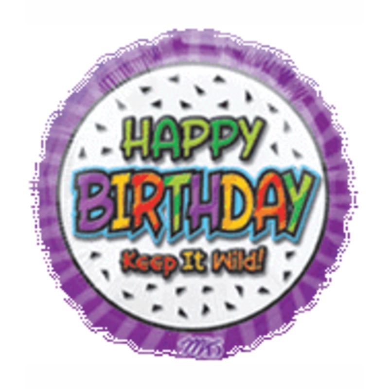 9" Airfill Only Happy Birthday Keep it Wild Balloon