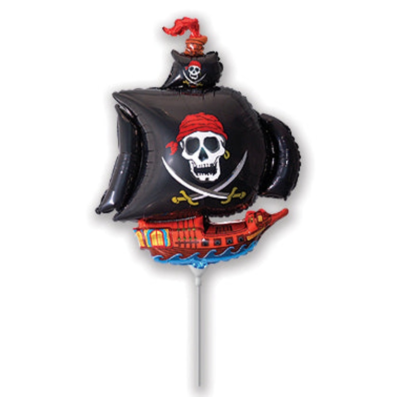 Airfill Only Black Pirate Ship Balloon