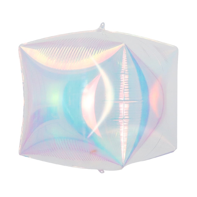 12" Airfill Decor Only Pearl Lustrous Iridescent Cube (Like Cubez) Balloon
