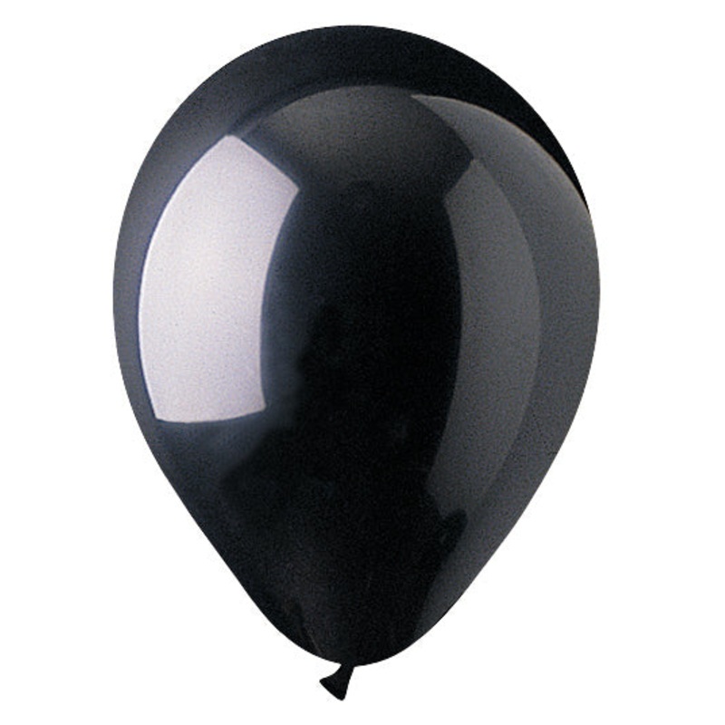 12" CTI PartyLoon Brand Latex Balloons (100 Per Bag) Standard Black