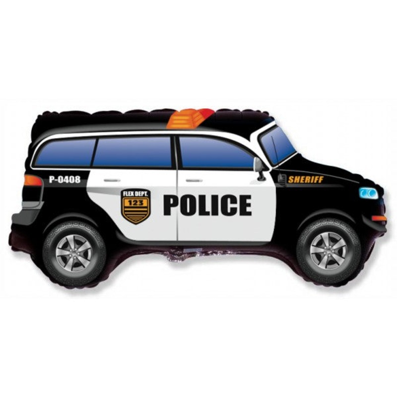 14" Airfill Only Police Car Mini Foil Balloon