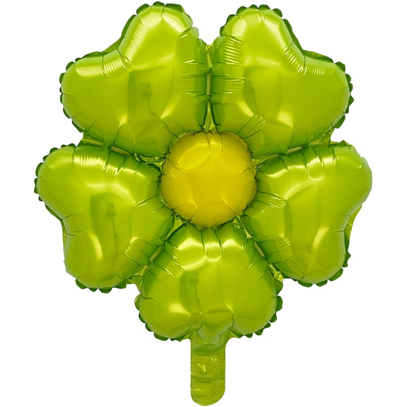 18" Airfill Only Flower Foil Heart Shape Petals Balloons Lime Green