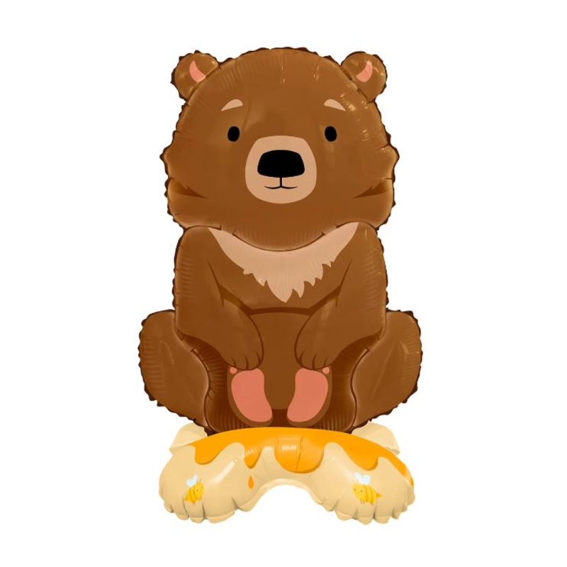 18" Airfill Only Standing/Sitting Bear Foil/Mylar Balloon