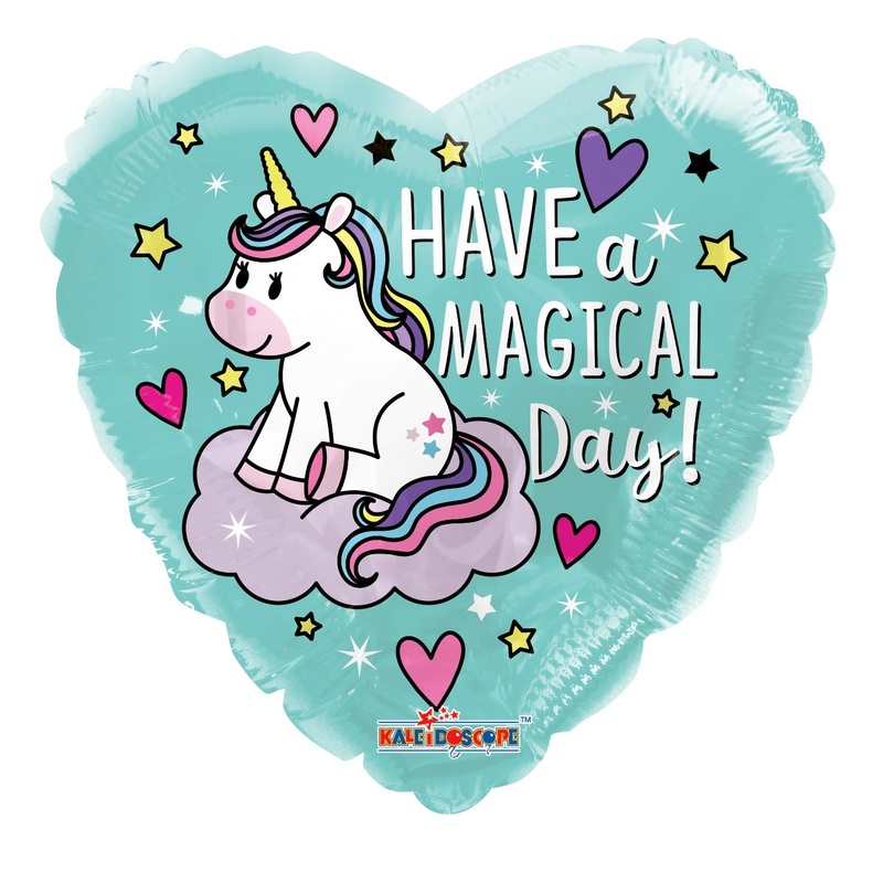 18" Have A Magical Birthday Unicorn Heart Foil Balloon
