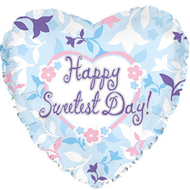 18" Sweetest Day Blue Balloon