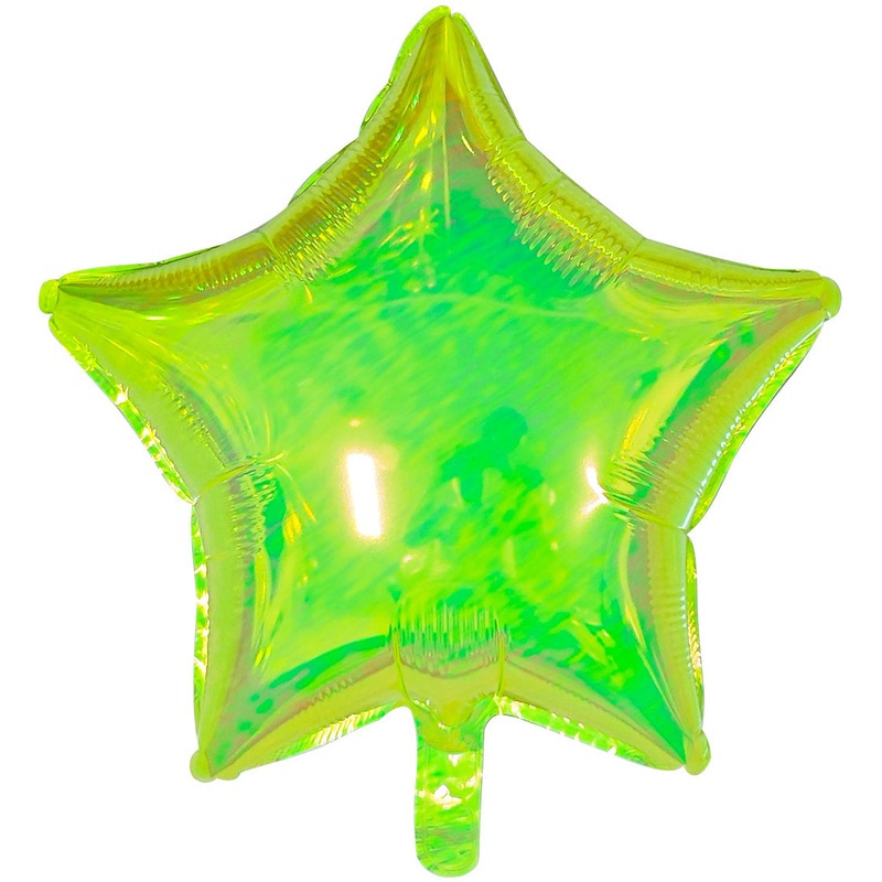19" Airfill Decor Only Pearl Lustrous Iridescent Green Star Balloon