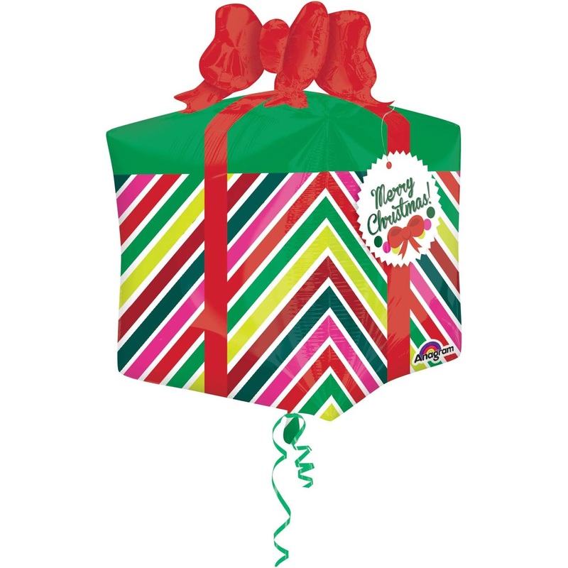 21" Merry Christmas Ultrashape Present Balloon