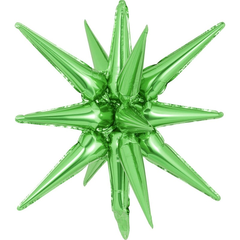 22" Decochamp Brand Starburst Green Foil Balloon