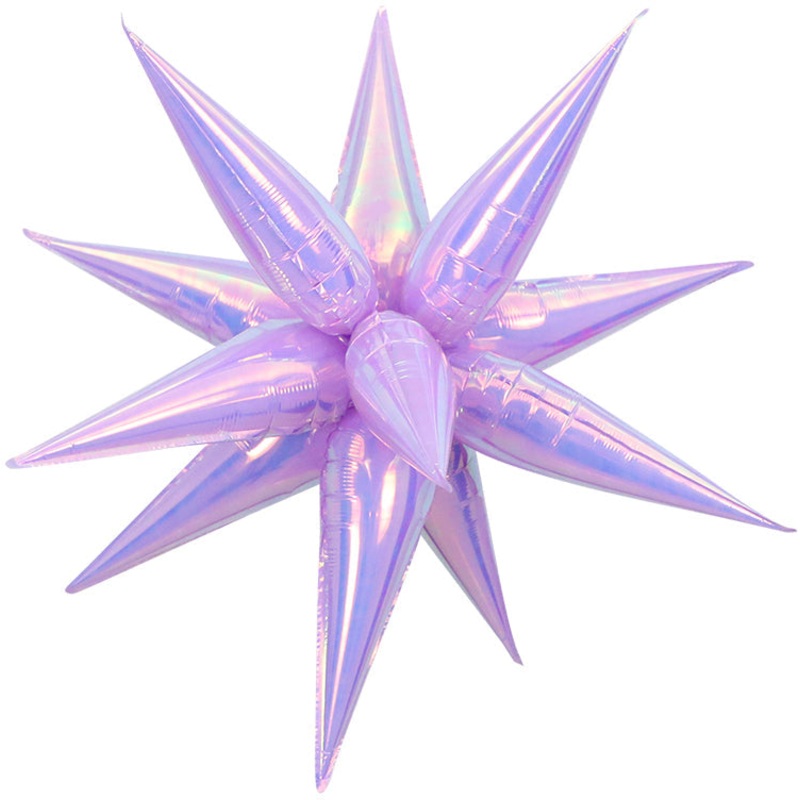 26" Airfill Decor Only Pearl Lustrous Iridescent Purple Starburst (12 Piece Kit) Balloon