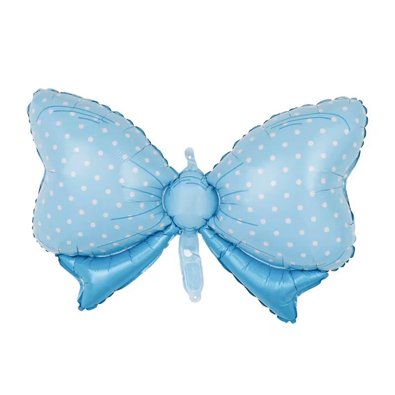 31" Pastel Blue Bows Bowknot with Polka Dots Foil Balloon