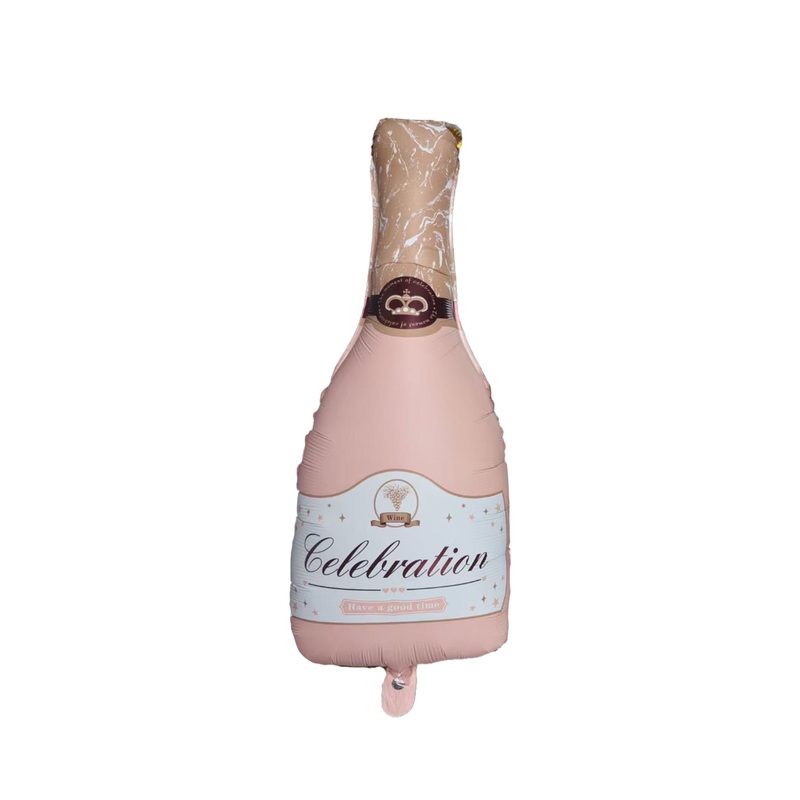 33" Matte Pink Wine Champagne Celebration Bottle Foil Balloon