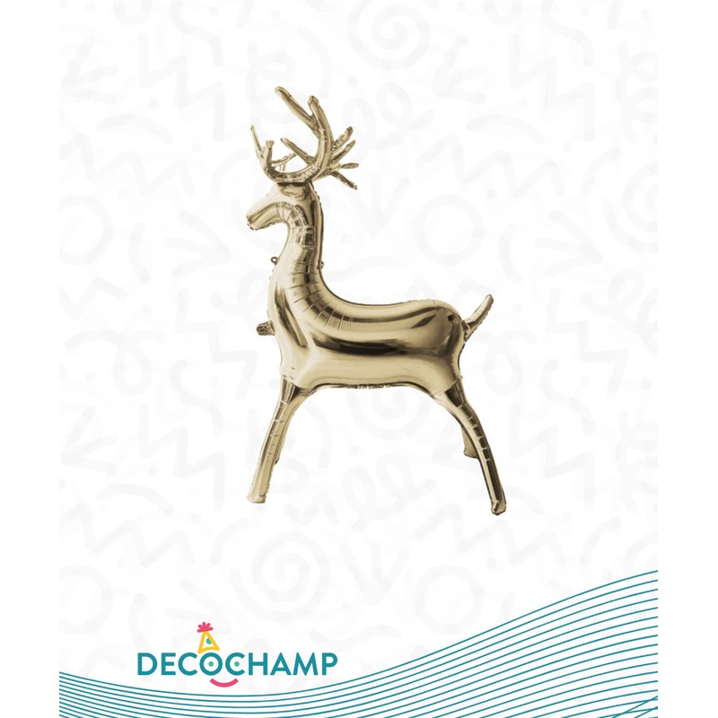 34" Decochamp Brand Champagne Reindeer Balloon
