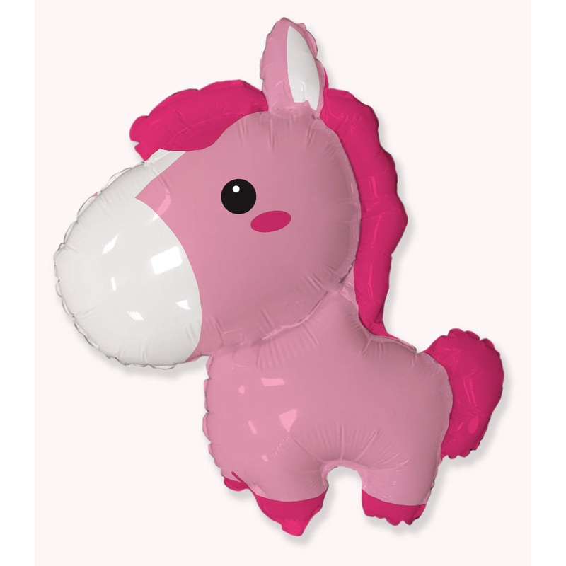 34" Pink Baby Horse Foil Balloon