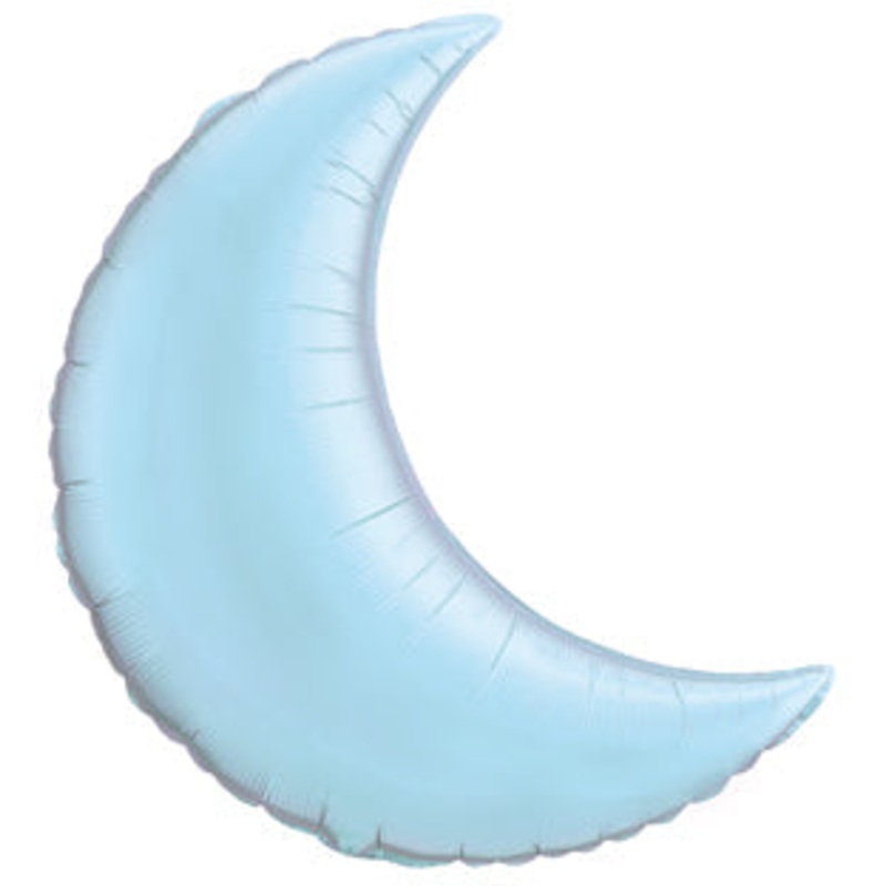 35" Crescent Moon Pearl Light Blue Balloon
