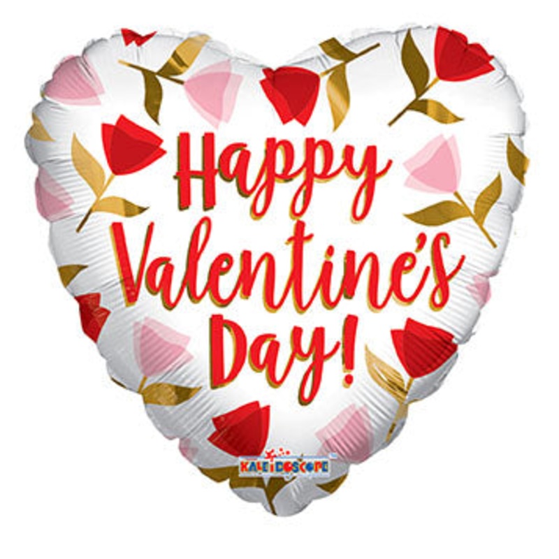 4" Airfill Only Happy Valentine Day Roses Foil Balloon