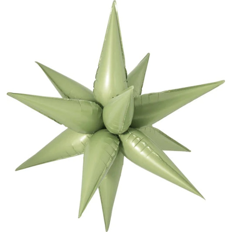 40" Decochamp Brand Starburst Olive Green Foil Balloon