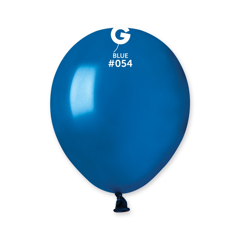 5" Gemar Latex Balloons (Bag of 100) Metallic Royal Deep Blue
