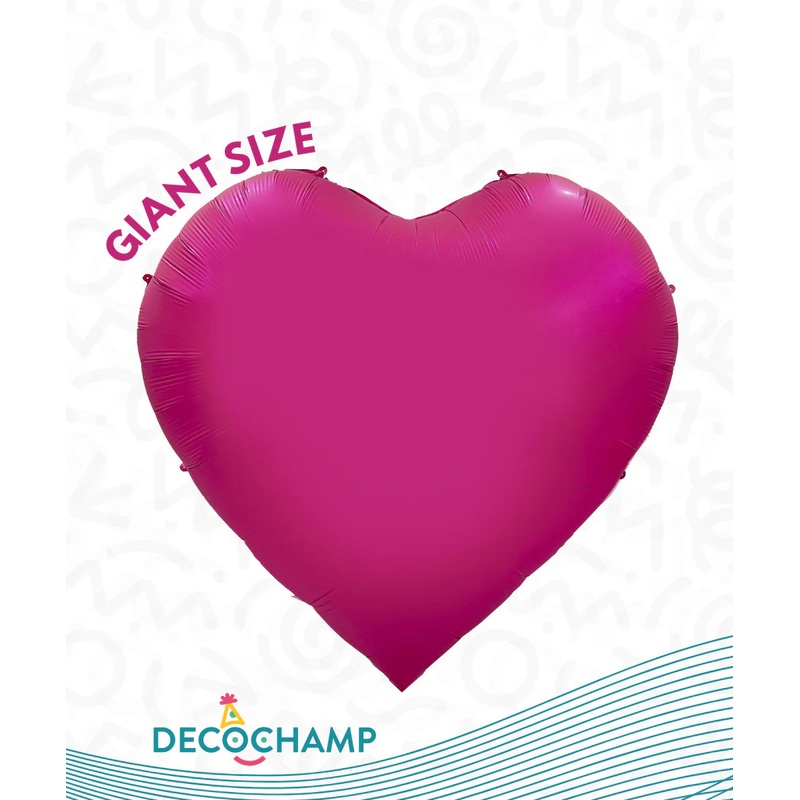 68" Decochamp Brand Decoheart Hot Pink Balloon