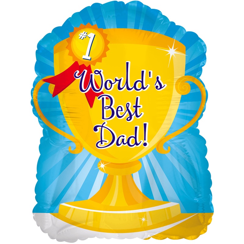 9" Airfill Only World's Best Dad! Trophy Balloon