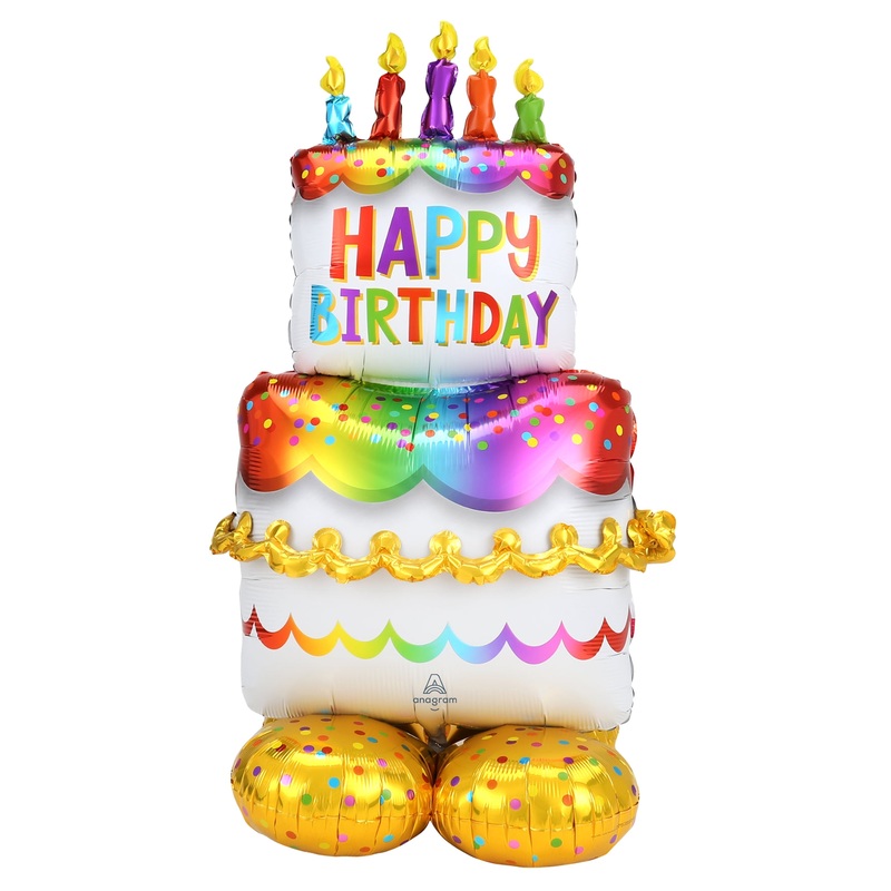 Airfill Only Airloonz Consumer Inflatable Birthday Cake Foil Balloon