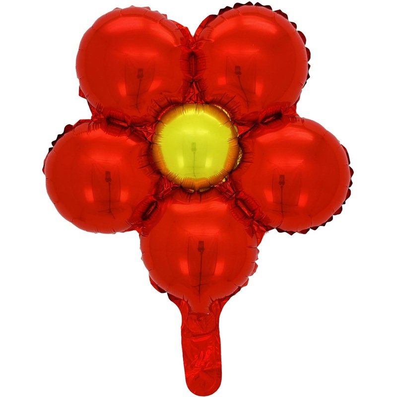 18" Airfill Only Flower Foil Balloons Red