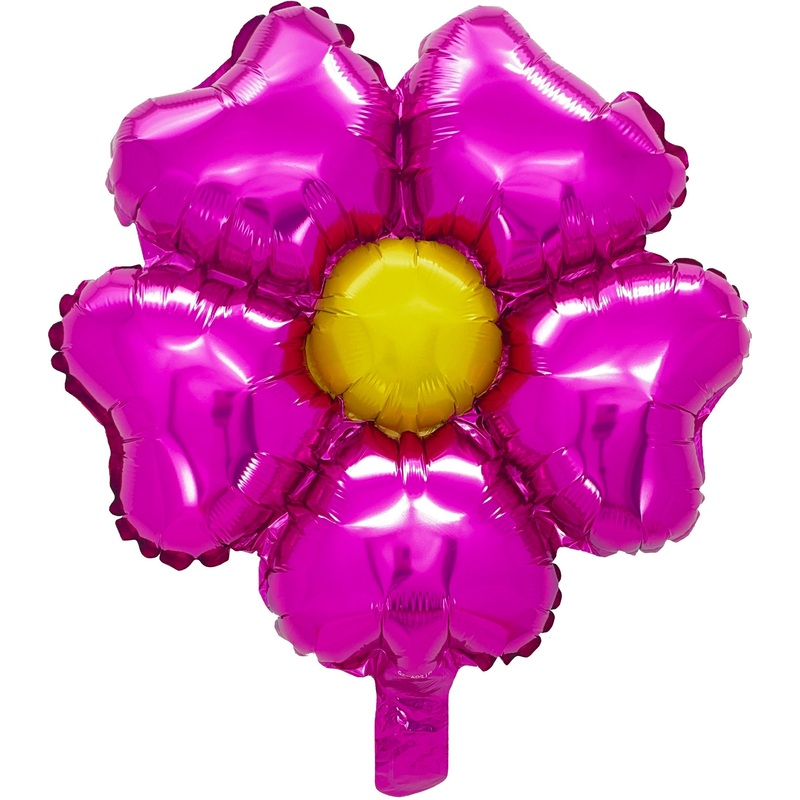 18" Airfill Only Flower Foil Heart Shape Petals Balloons Fuchsia