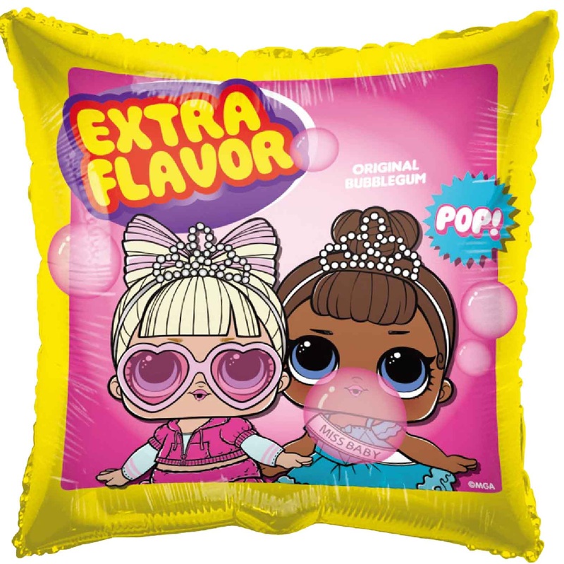 18" LOL Bubble Gum Square Foil Balloon
