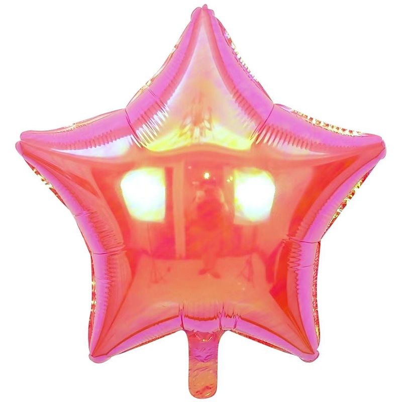 18" Pink Lustrous Star Iridescent Foil Balloon