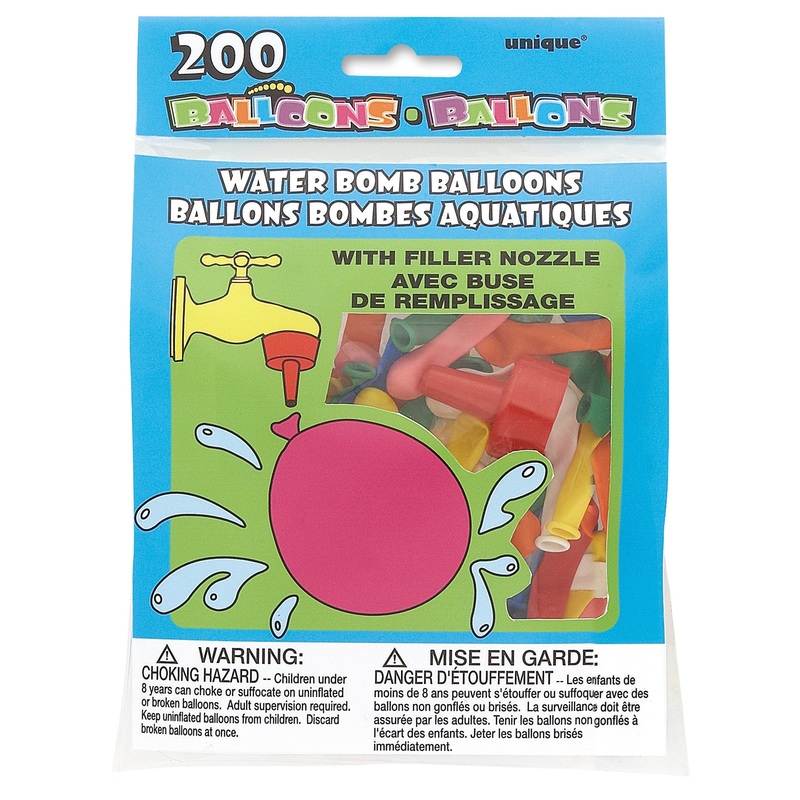 200 Count Water Balloons with Nozzle Unique