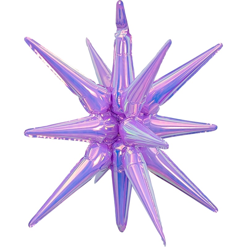 22" Airfill Decor Only Purple Lustrous Iridescent Pop Star Starburst Magic (1Piece) Balloon Foil Balloon