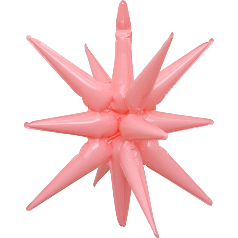 22" Airfill Only Pop Star Starburst Magic Foil Balloon (One Piece) Macaron pink