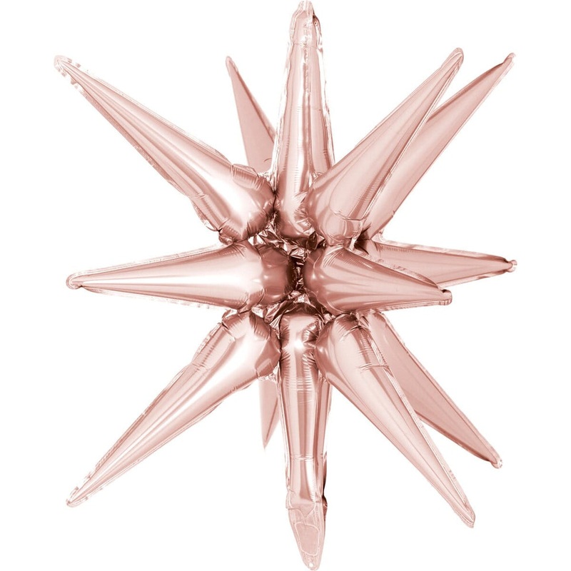22" Decochamp Brand Starburst Rose Gold Foil Balloon
