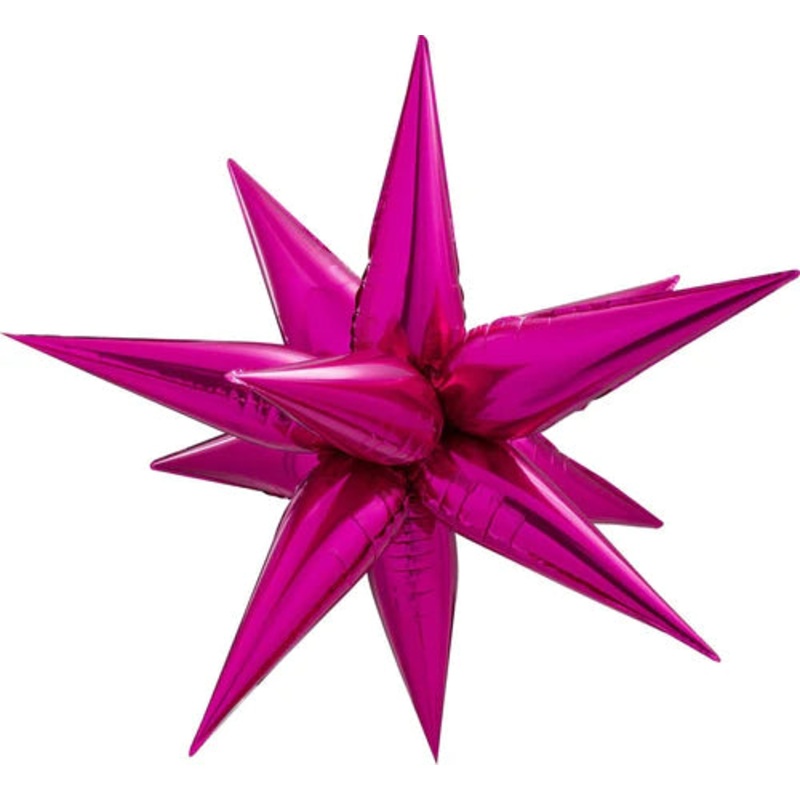 26" Decochamp Brand Starburst Hot Pink Foil Balloon