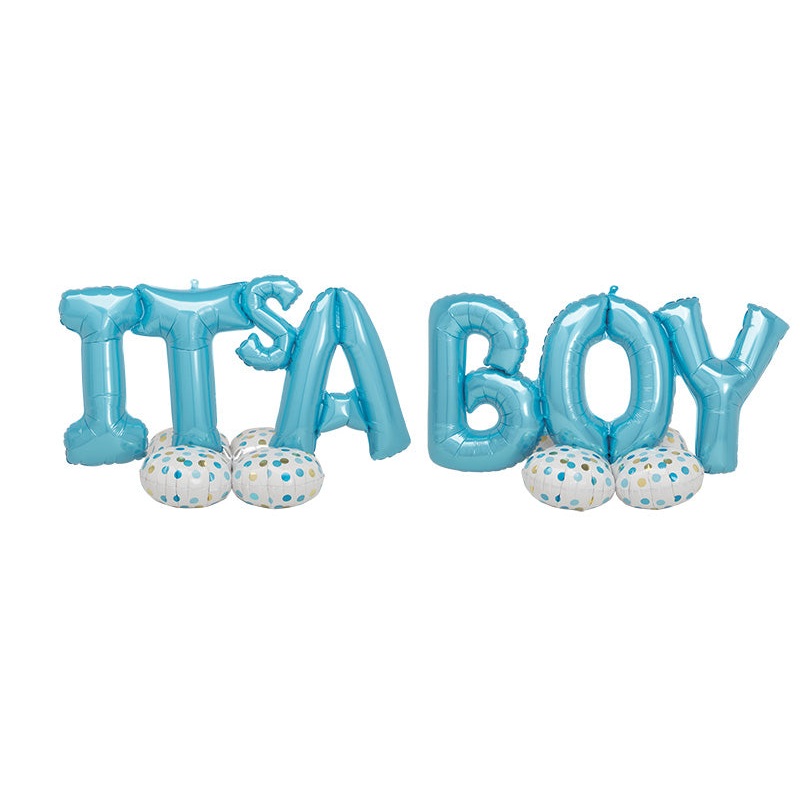 26" High X 100" Wide Airloonz Consumer Inflatable It's a Boy Foil Balloon
