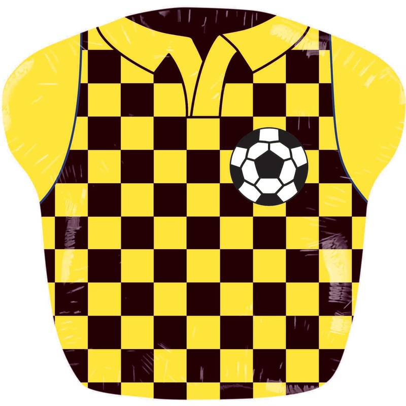 26" Soccer T-Shirt Yellow With Black Foil Balloon