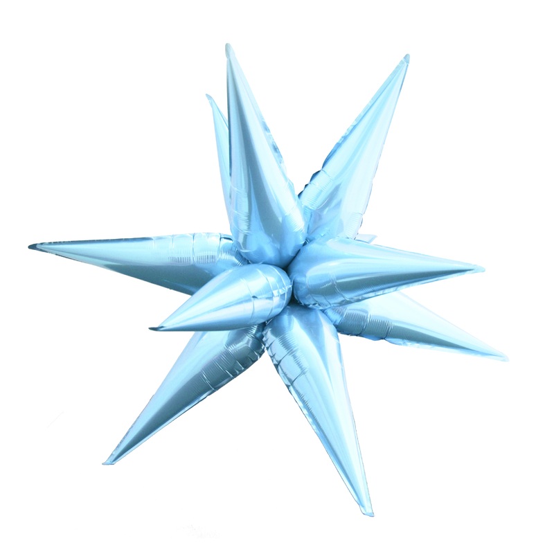 27.5" Colour Wheel Brand Foil Starburst Balloon Light Blue