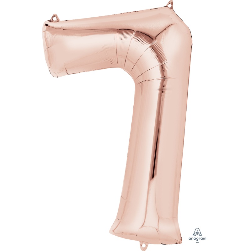 33" Jumbo Anagram Brand Number 7 Rose Gold Balloon