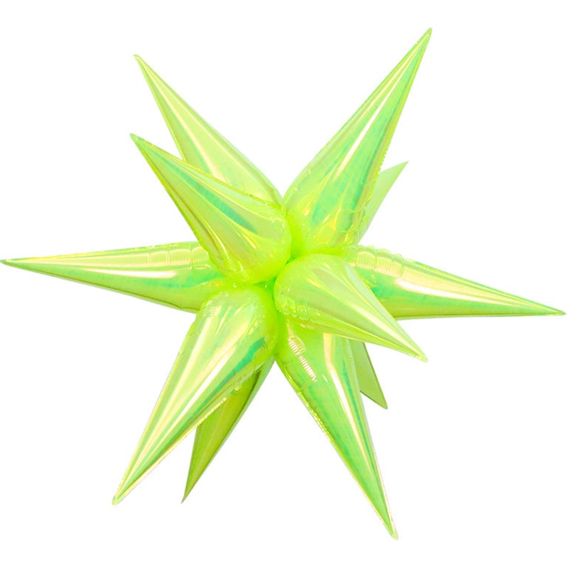 40" Airfill Decor Only Pearl Lustrous Iridescent Green Starburst (12 Piece Kit) Balloon