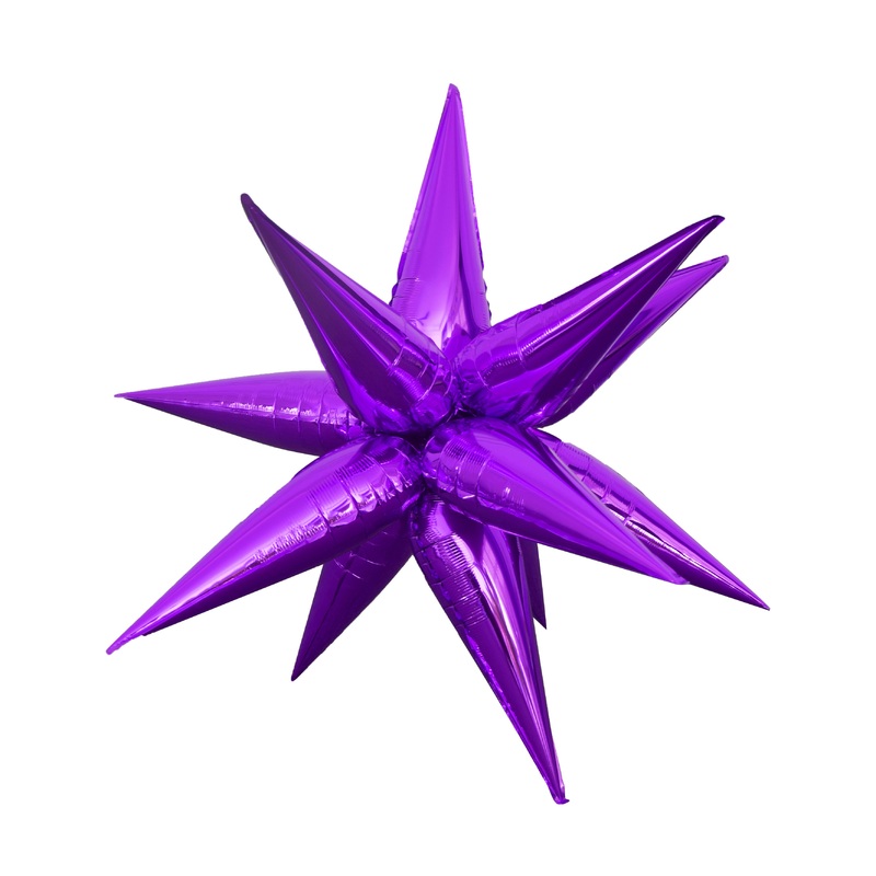 40" Colour Wheel Brand Foil Starbust Balloon Purple