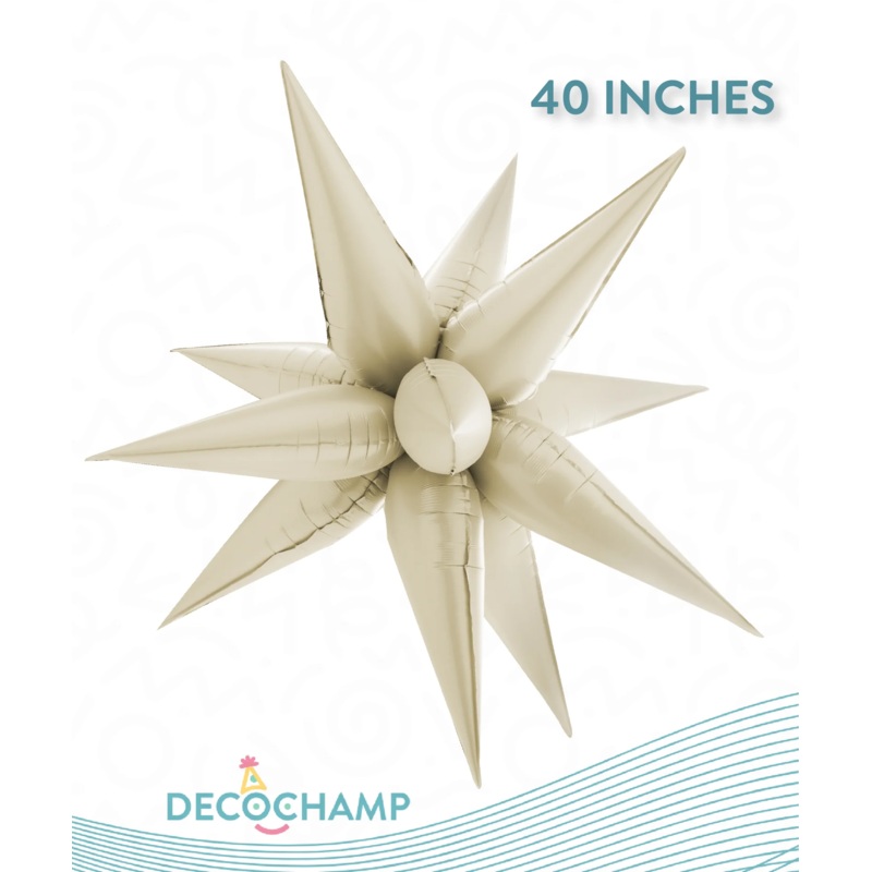 40" Decochamp Brand Starburst Champagne Foil Balloon