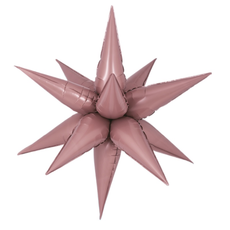 40" Decochamp Brand Starburst Dusty Rose Foil Balloon