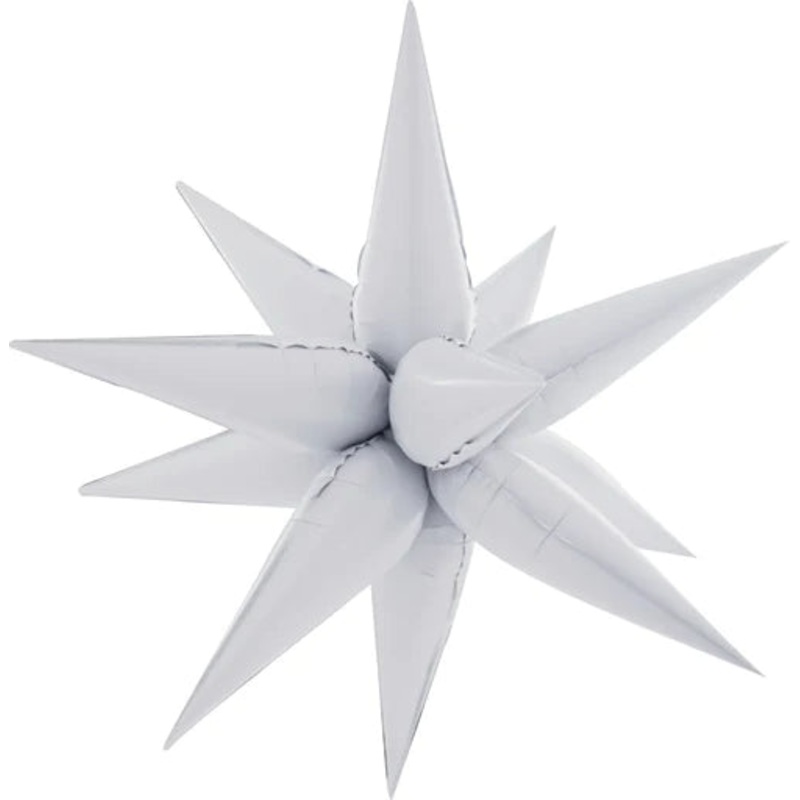 40" Decochamp Brand Starburst White Foil Balloon