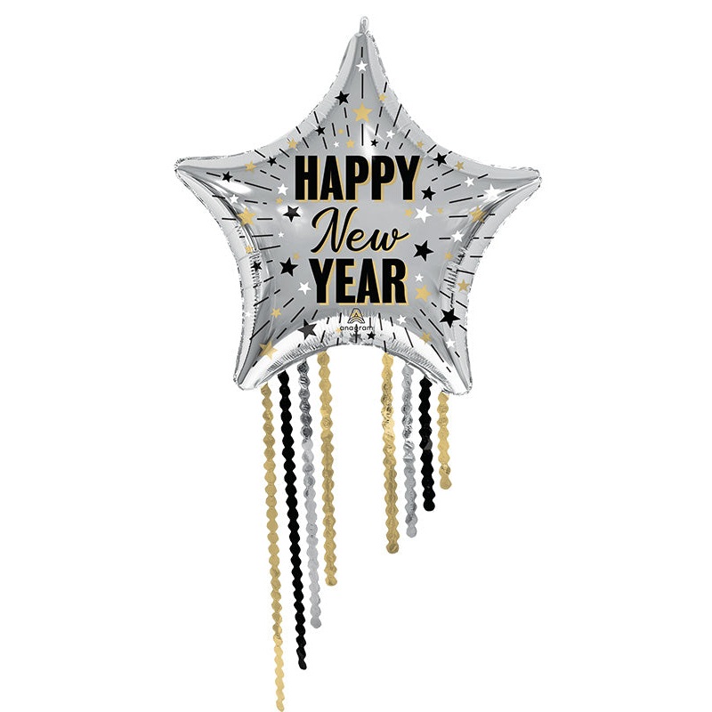 50" Jumbo Elegant New Years Eve Celebration Star Fringe Foil Balloon