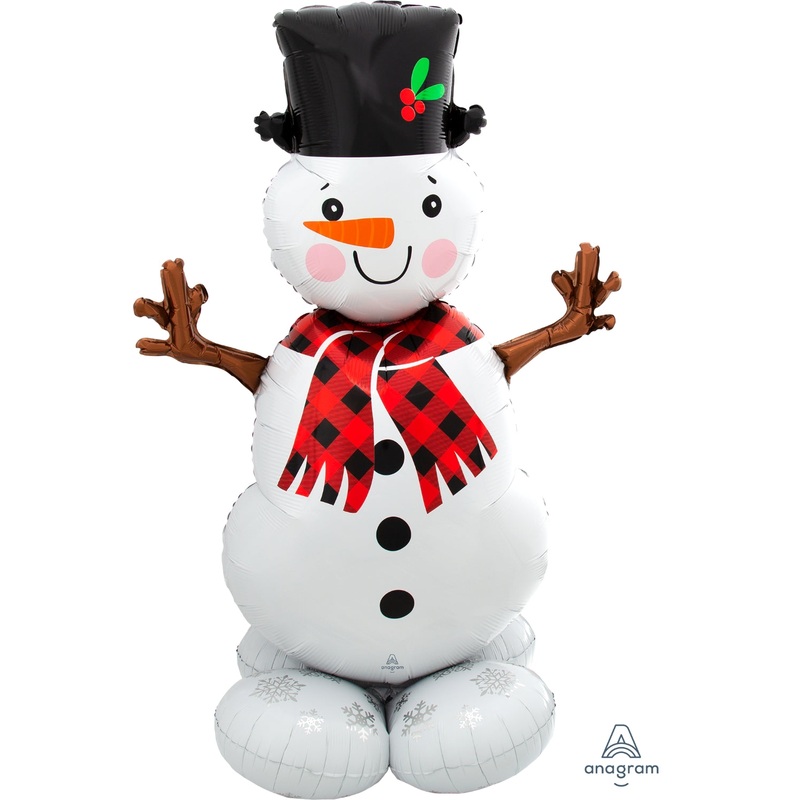 55" Airfill Only Airloonz Consumer Inflatable Snowman Greeter Foil Balloon