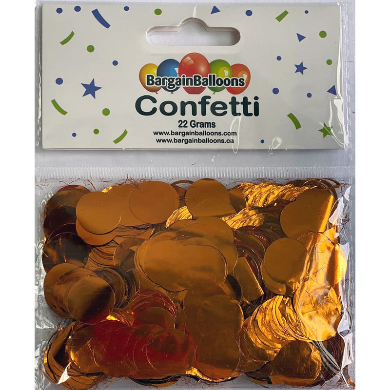 Balloon Confetti Dots 22 Grams Foil Orange 1.5CM-Round